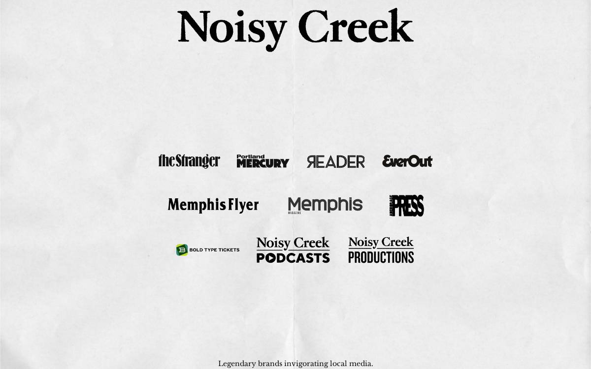 Noisy Creek website preview
