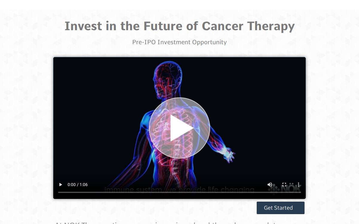 Nok Therapeutics website preview