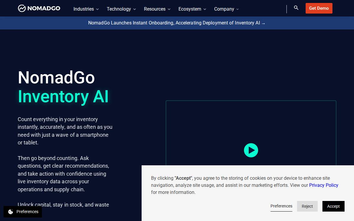 Nomad Go website preview