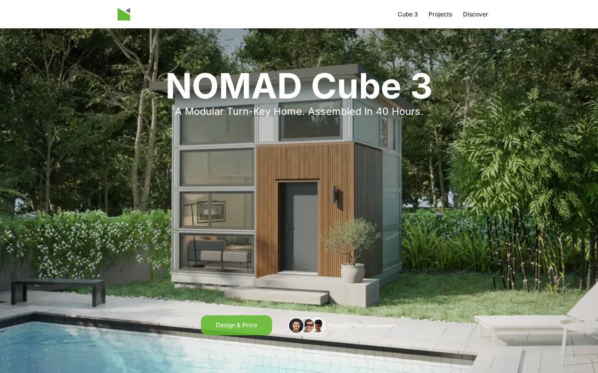 NOMAD Micro Homes website preview