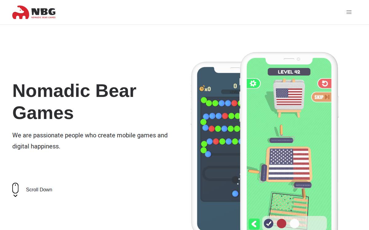 Nomadicbeargames website preview