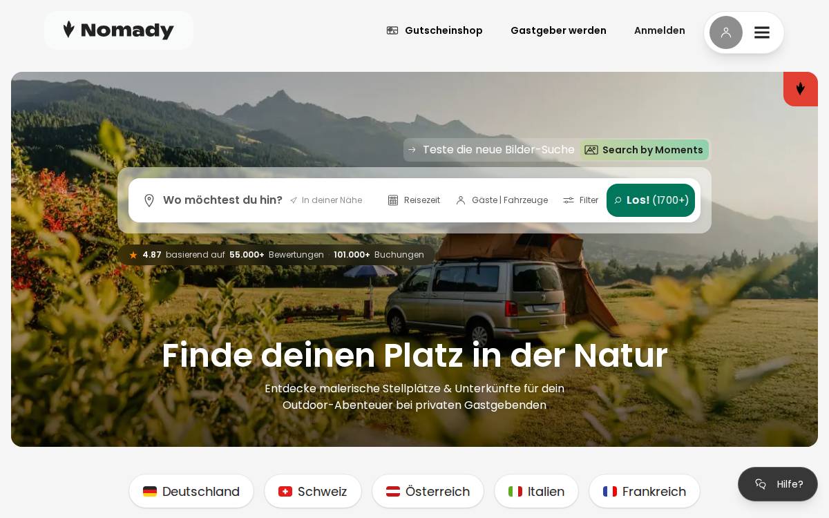 Nomady website preview