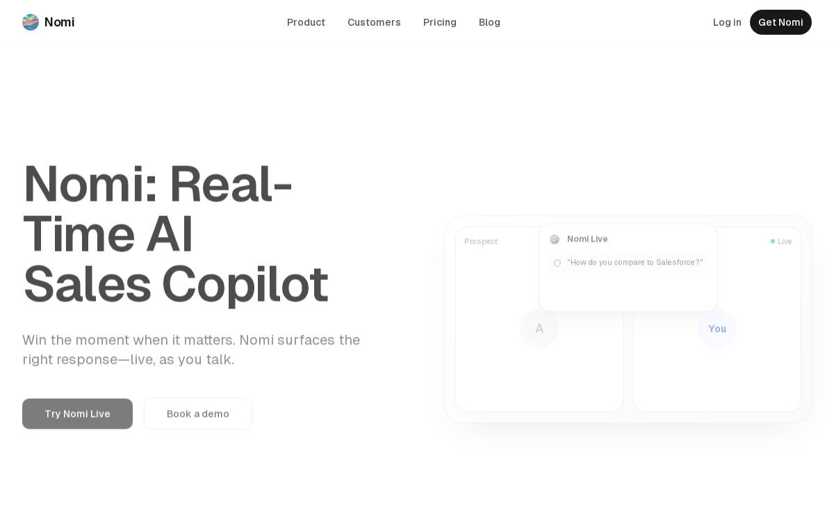 Nomi website preview