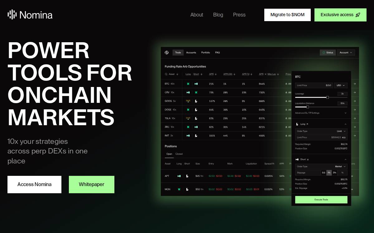Nomina website preview