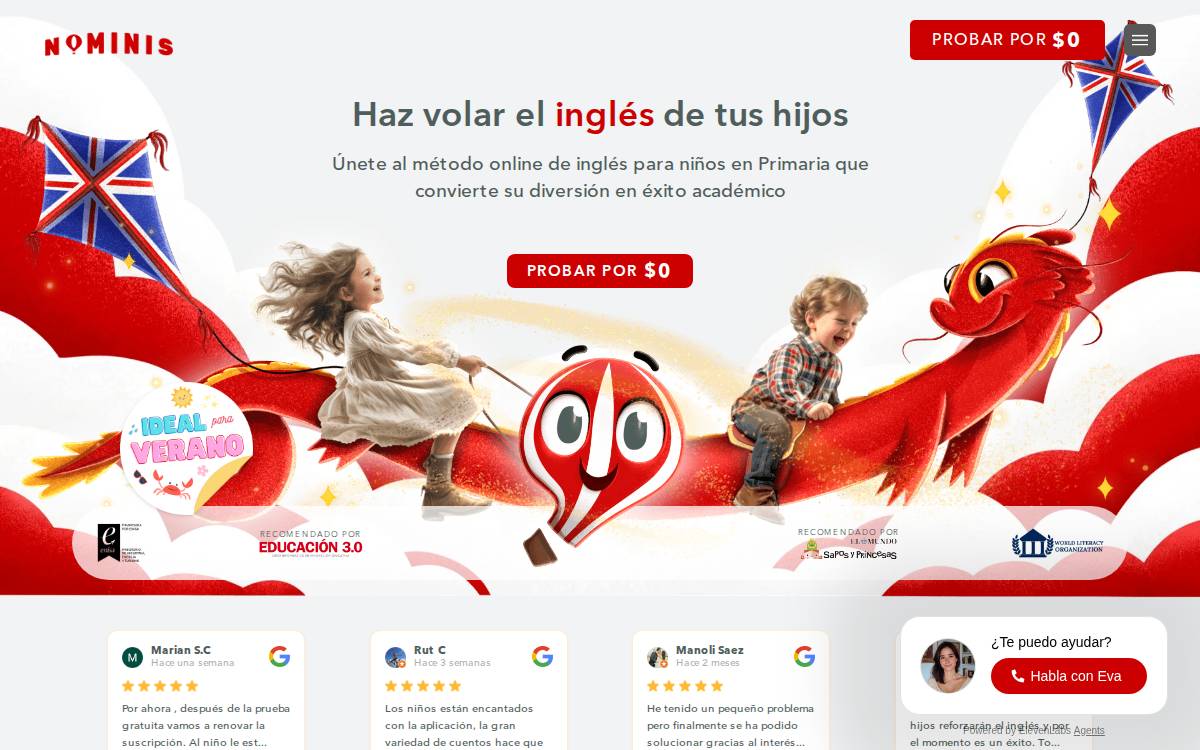 Nominis website preview