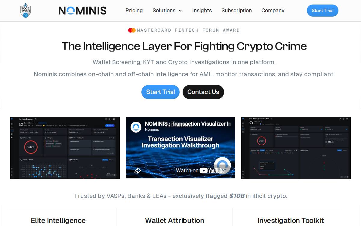 Nominis website preview