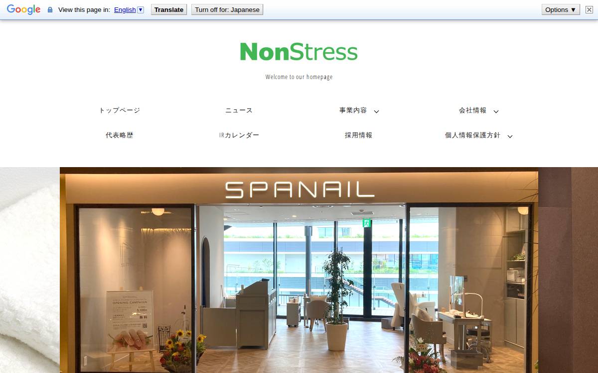 NonStress, Inc. website preview