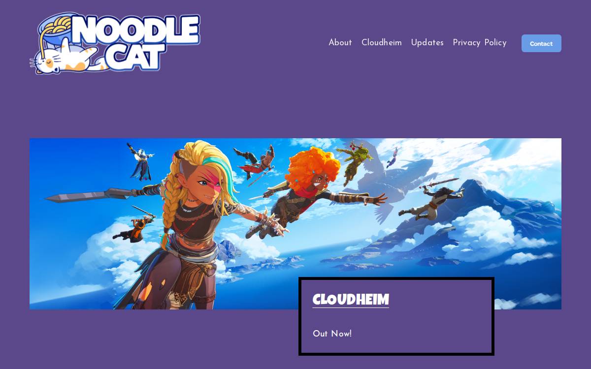 Noodle Cat Games website preview