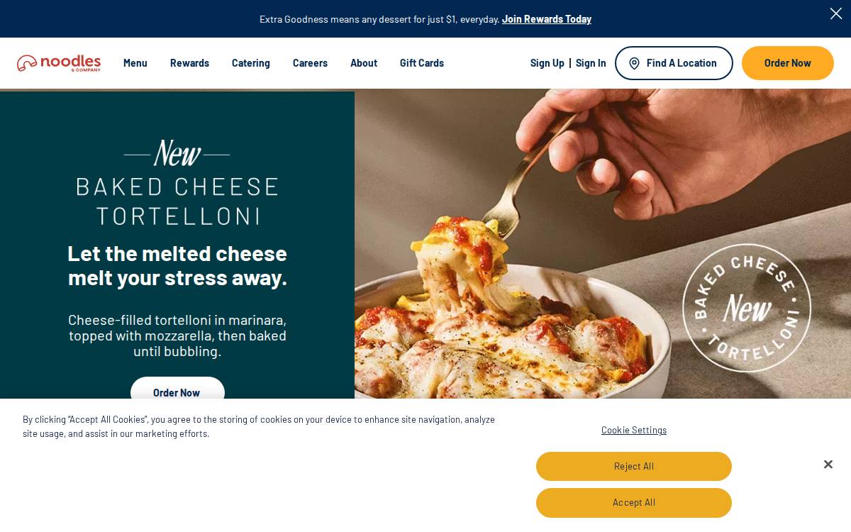 Noodles & Company website preview