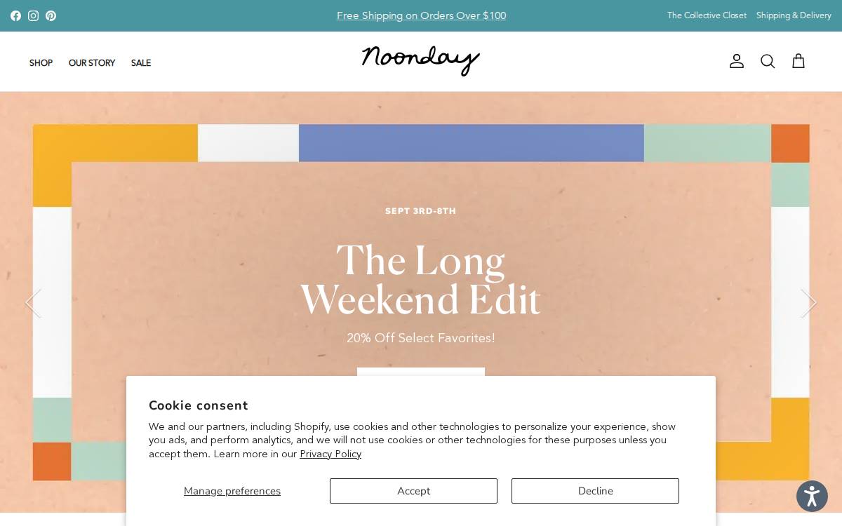 Noondaycollection website preview