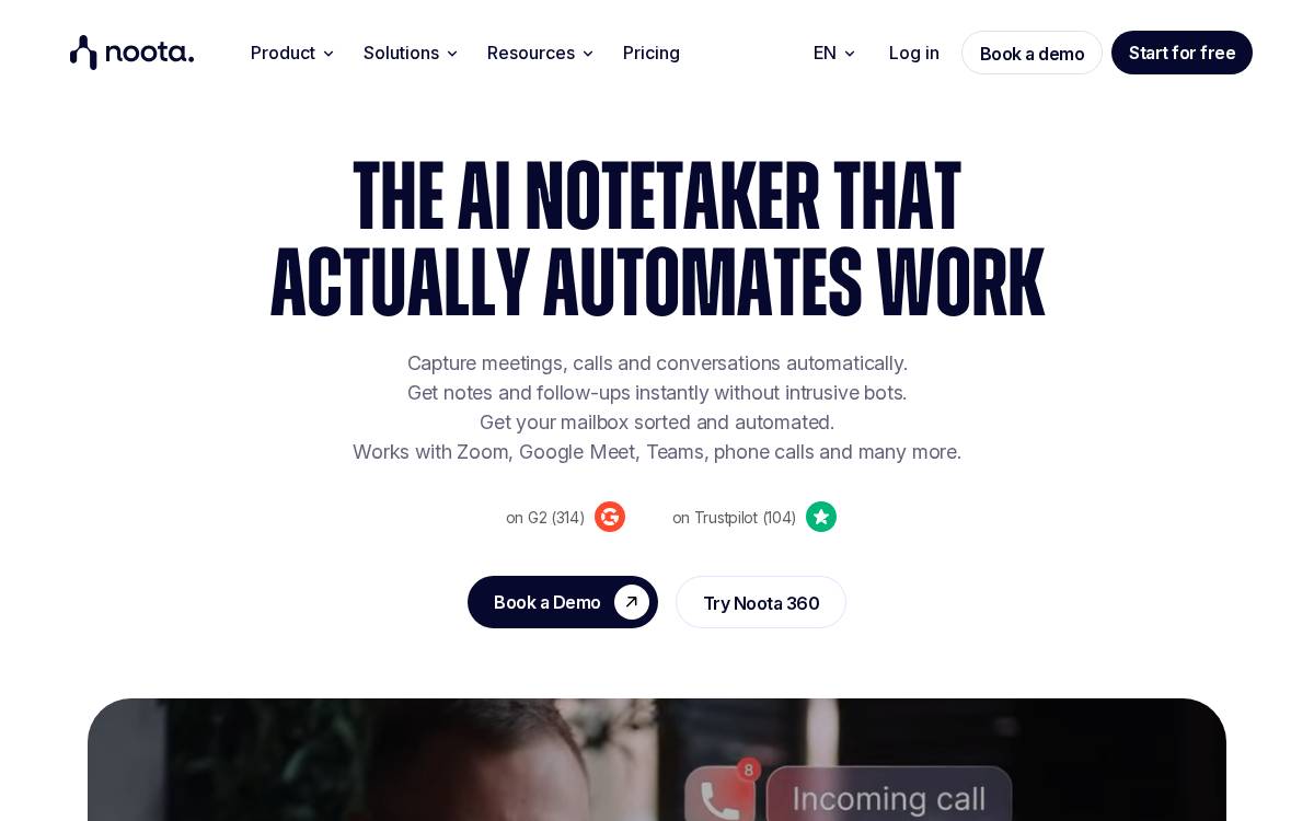 Noota website preview