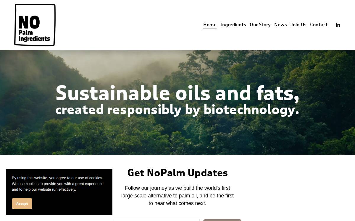 Nopalm Ingredients website preview