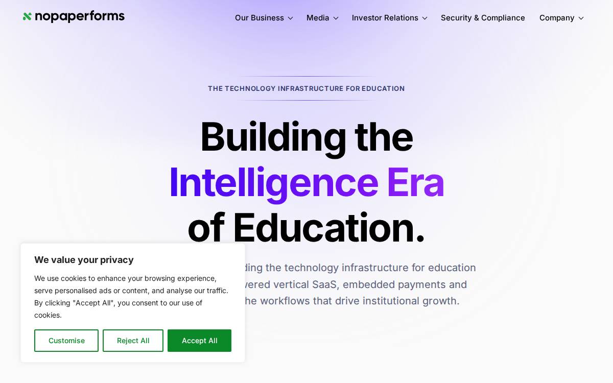 NoPaperForms website preview