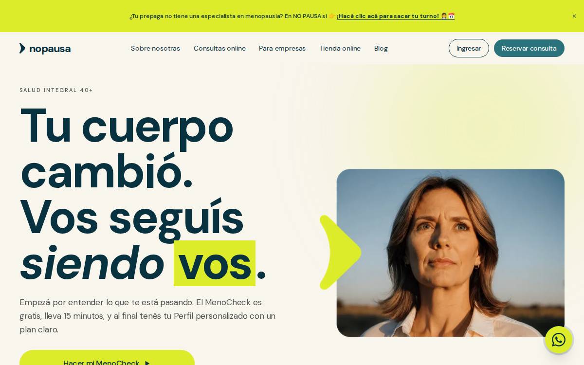 NoPausa website preview