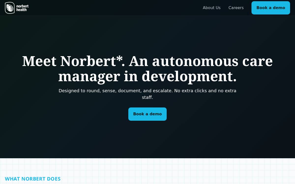 Norbert Health website preview