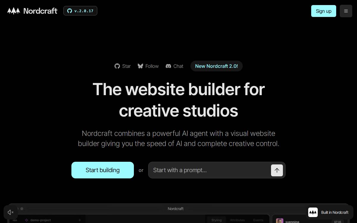 Nordcraft website preview