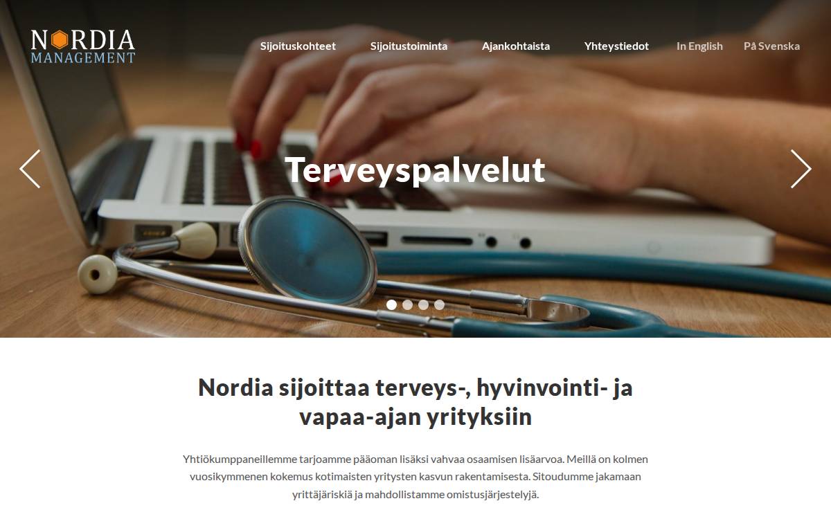 Nordiamanagement website preview