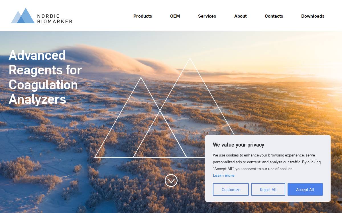 Nordic Biomarker website preview