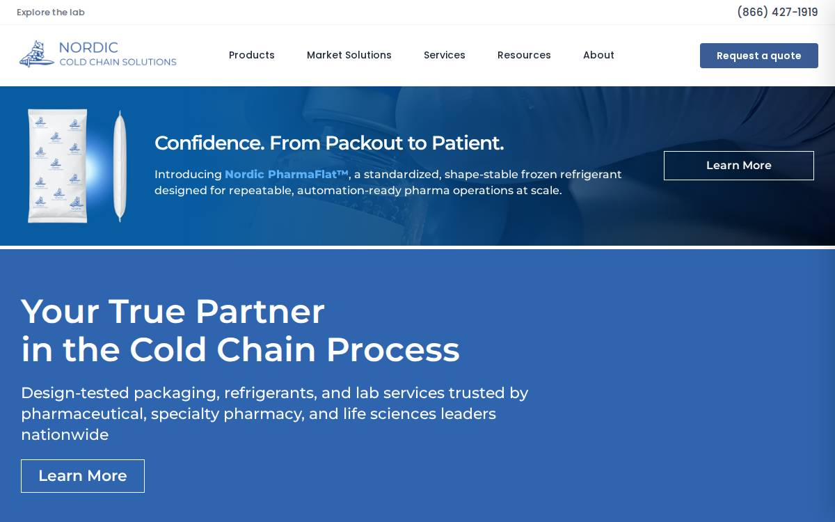 Nordic Cold Chain Solutions website preview