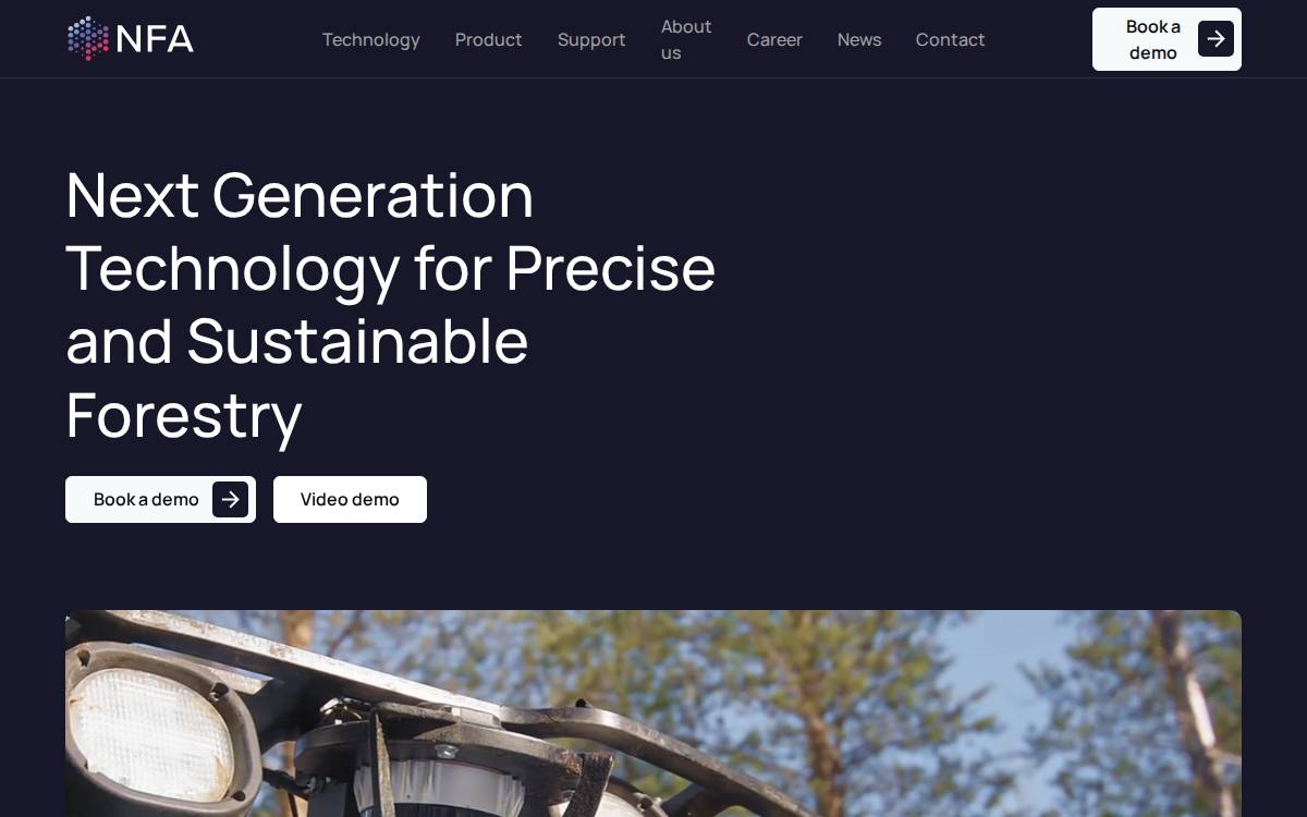 Nordic Forestry Automation (NFA) website preview