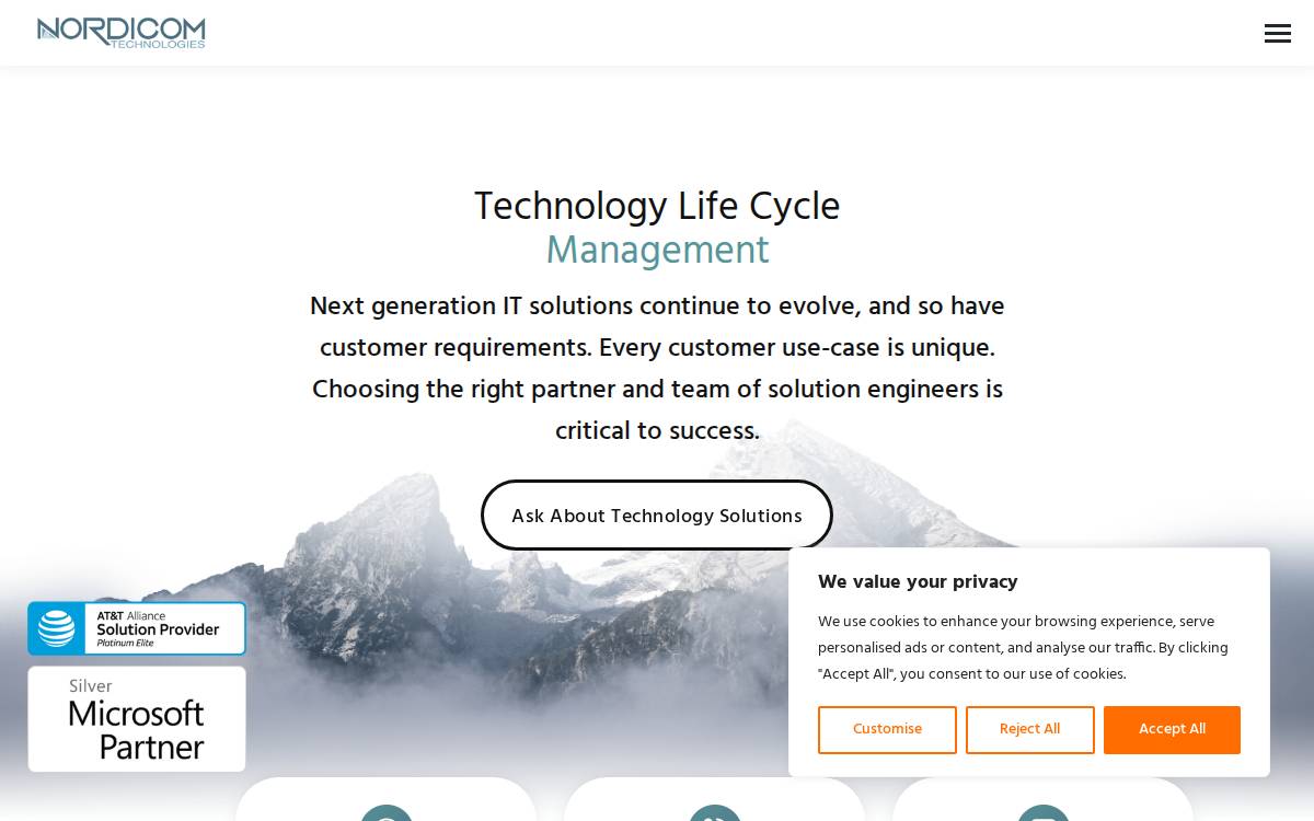 Nordicom Technologies website preview