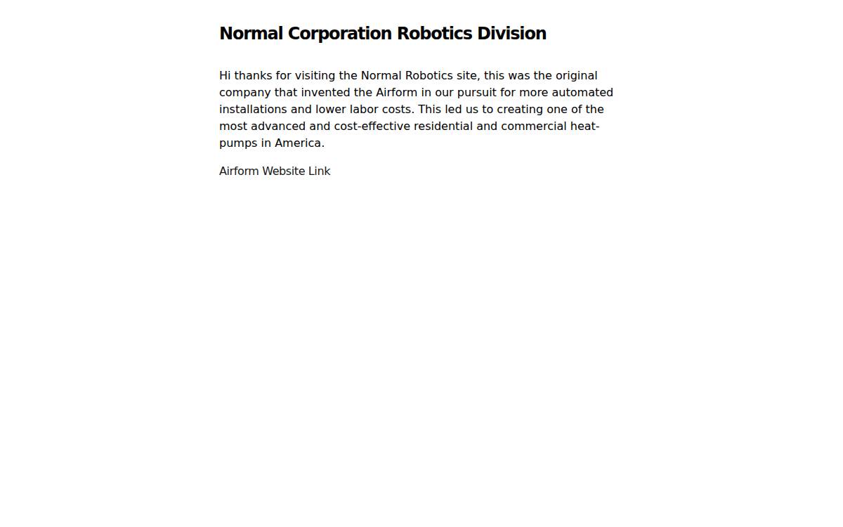 Normal Robotics website preview