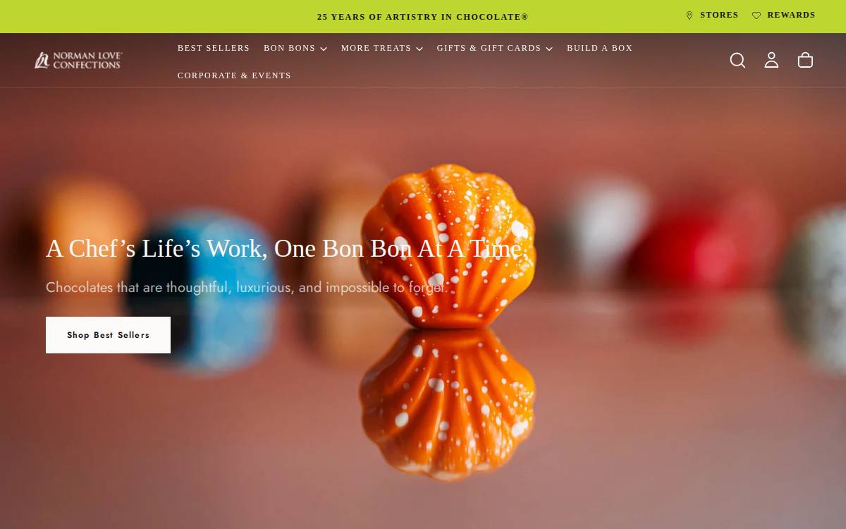 Normanloveconfections website preview