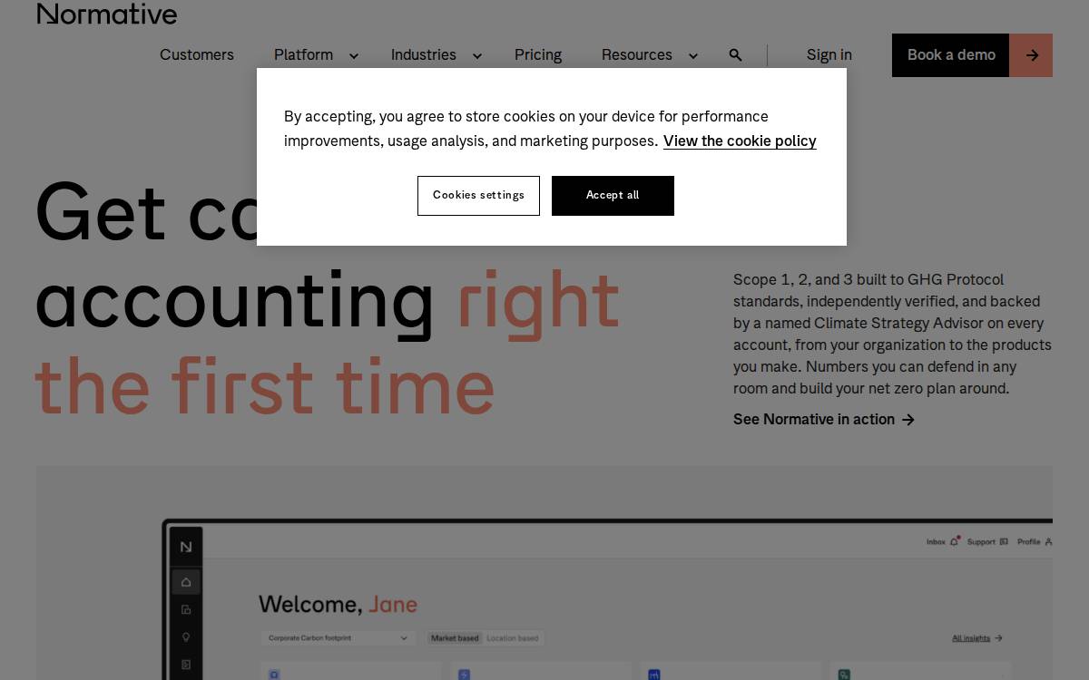 Normative website preview