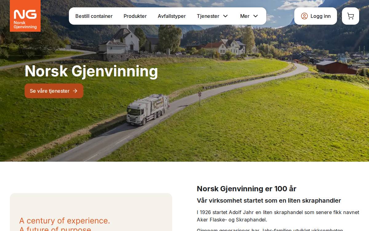 Norsk Gjenvinning website preview