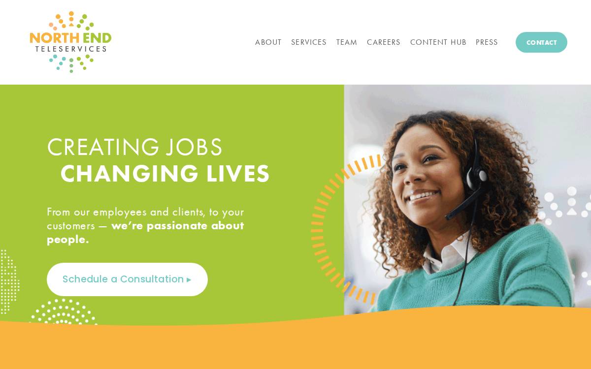 North End Teleservices, LLC website preview