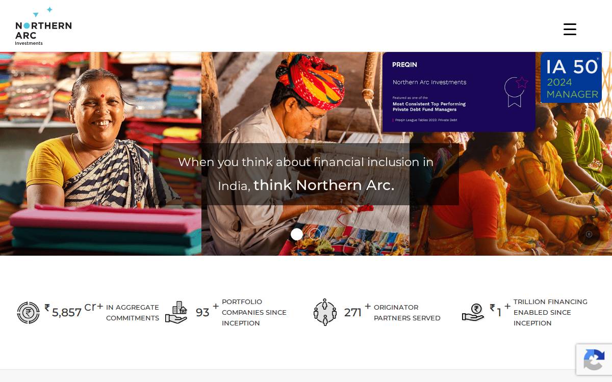 Northern Arc Investments website preview