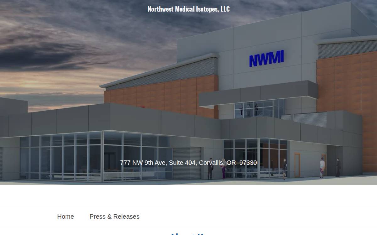 Northwest Medical Isotopes website preview