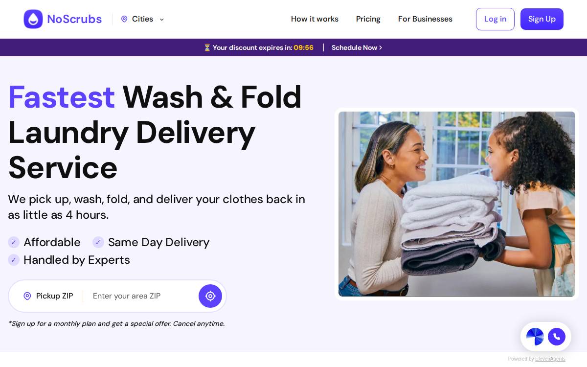 NoScrubs website preview