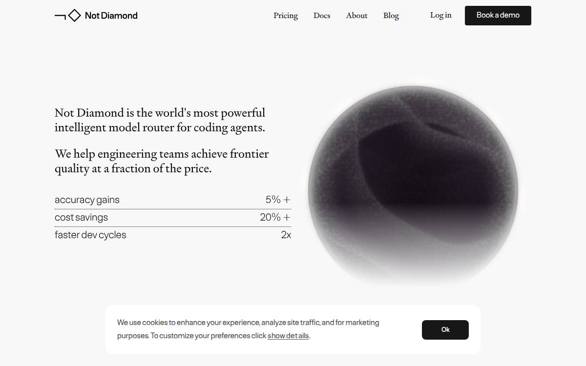 Not Diamond website preview