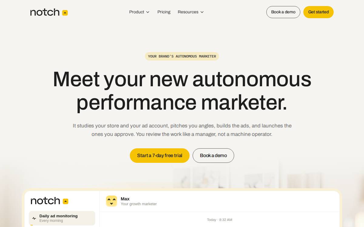 Notch website preview