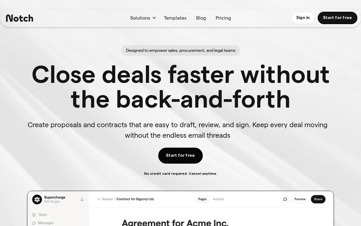 Notch website preview