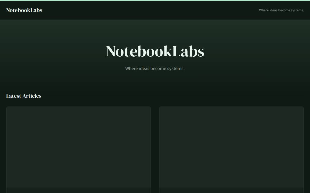Notebook Labs website preview