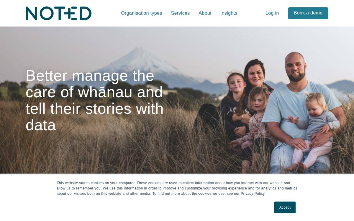 Noted website preview