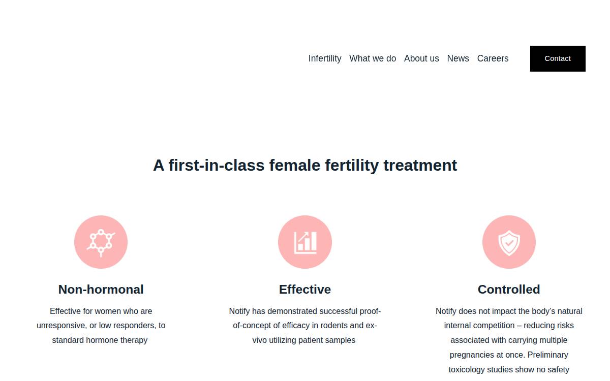 Notifytherapeutics website preview
