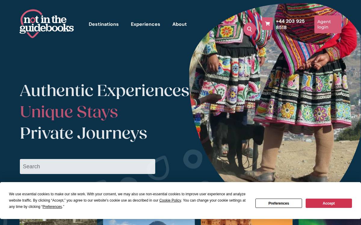 Notintheguidebooks website preview