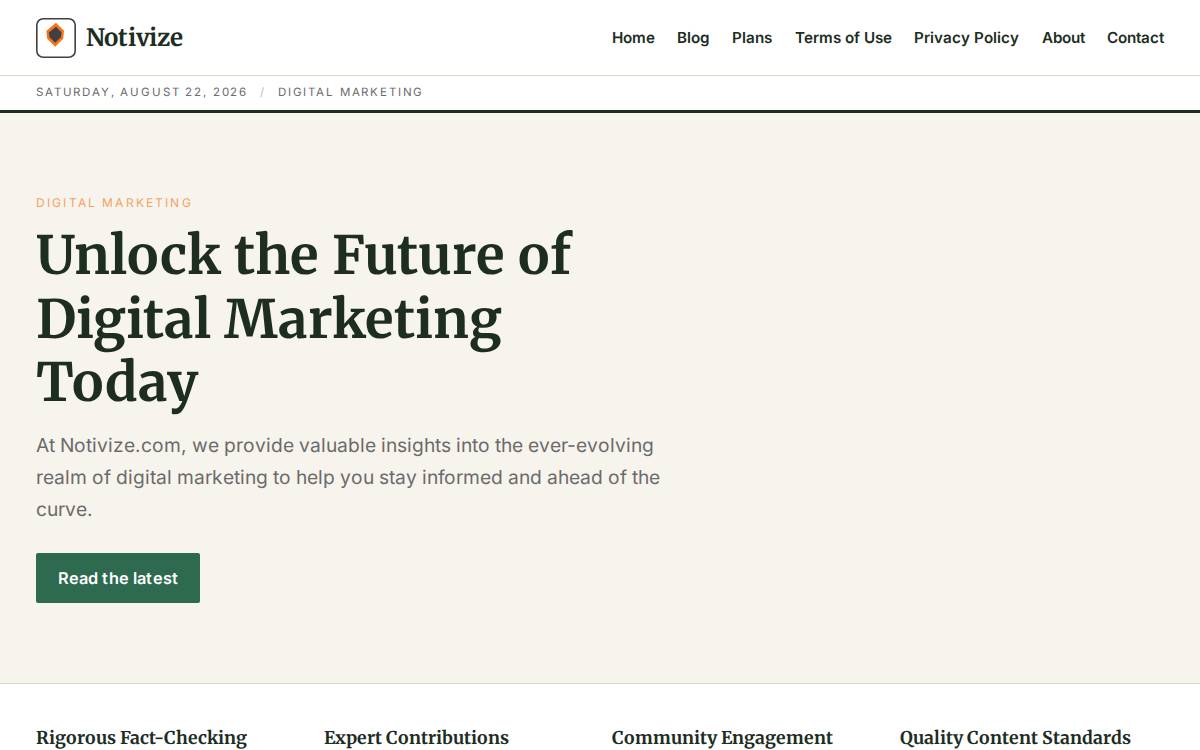 Notivize website preview