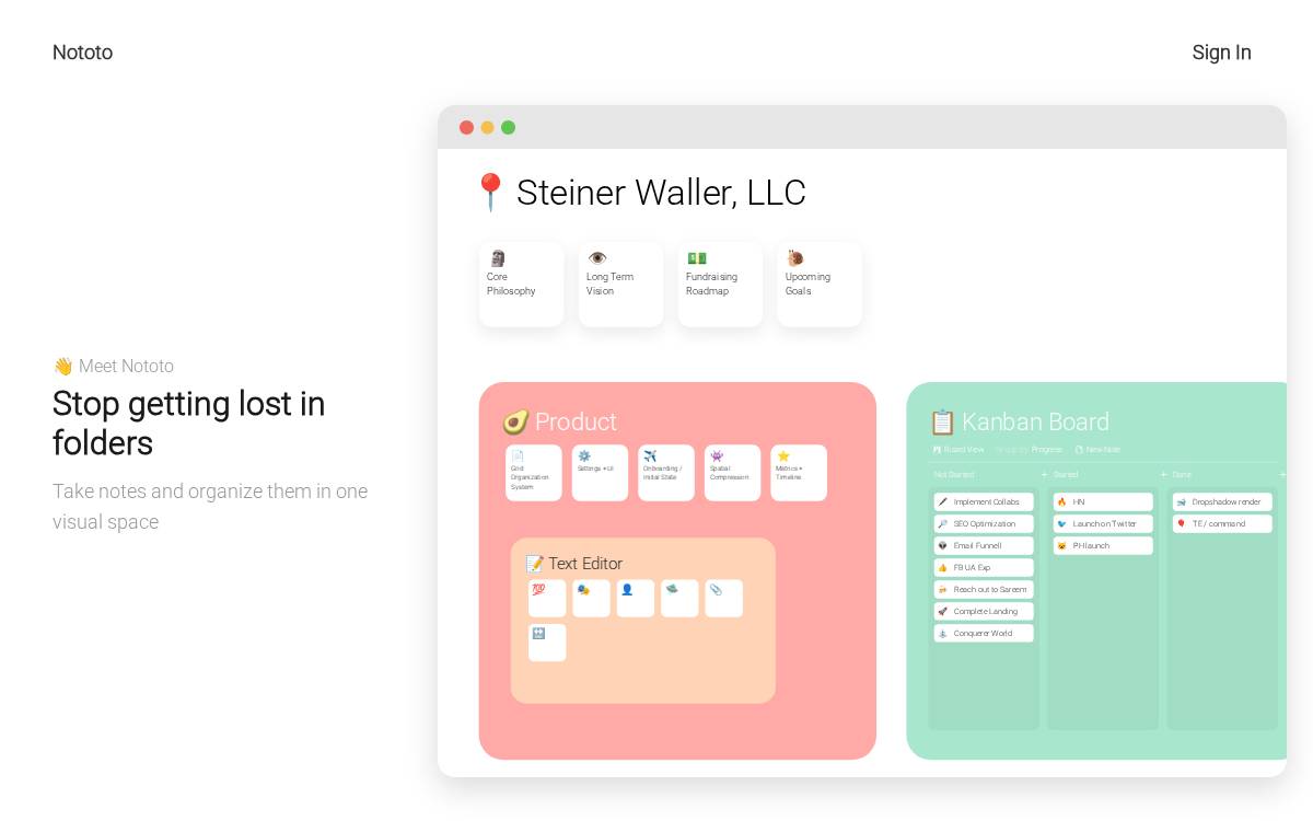 Nototo website preview