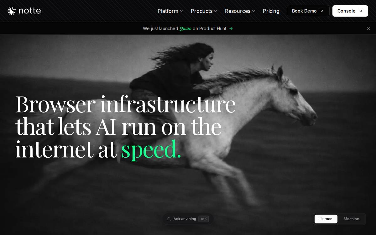 Notte website preview