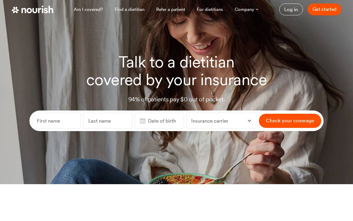Nourish website preview