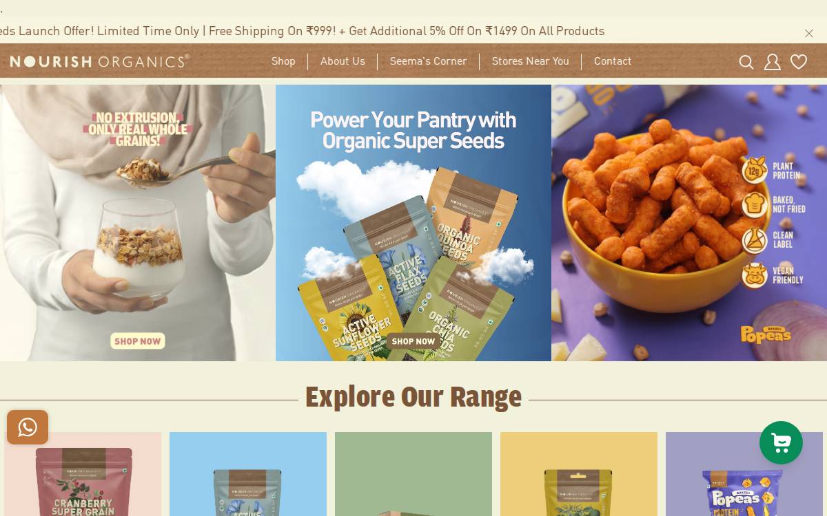 Nourishorganics website preview