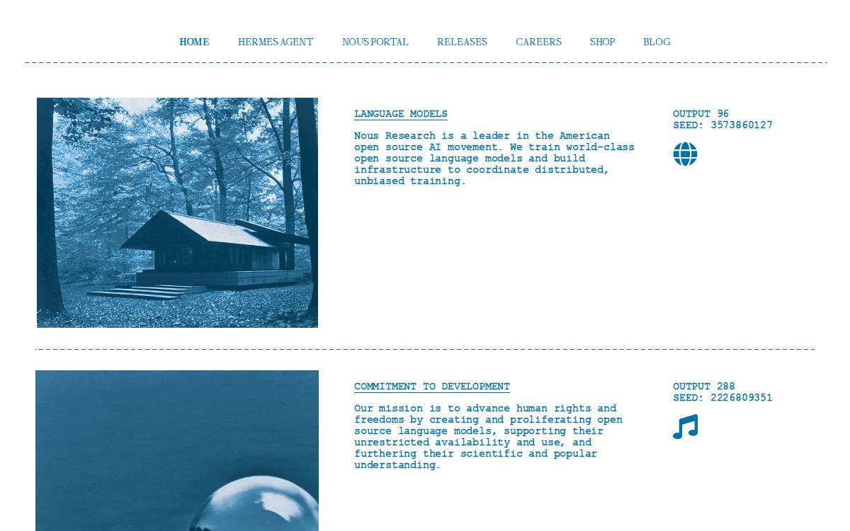 Nous Research website preview