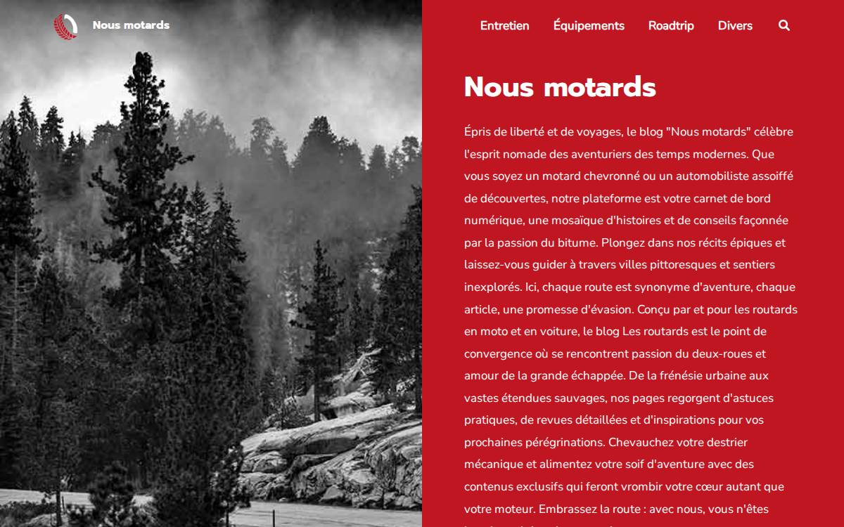 Nousmotards website preview