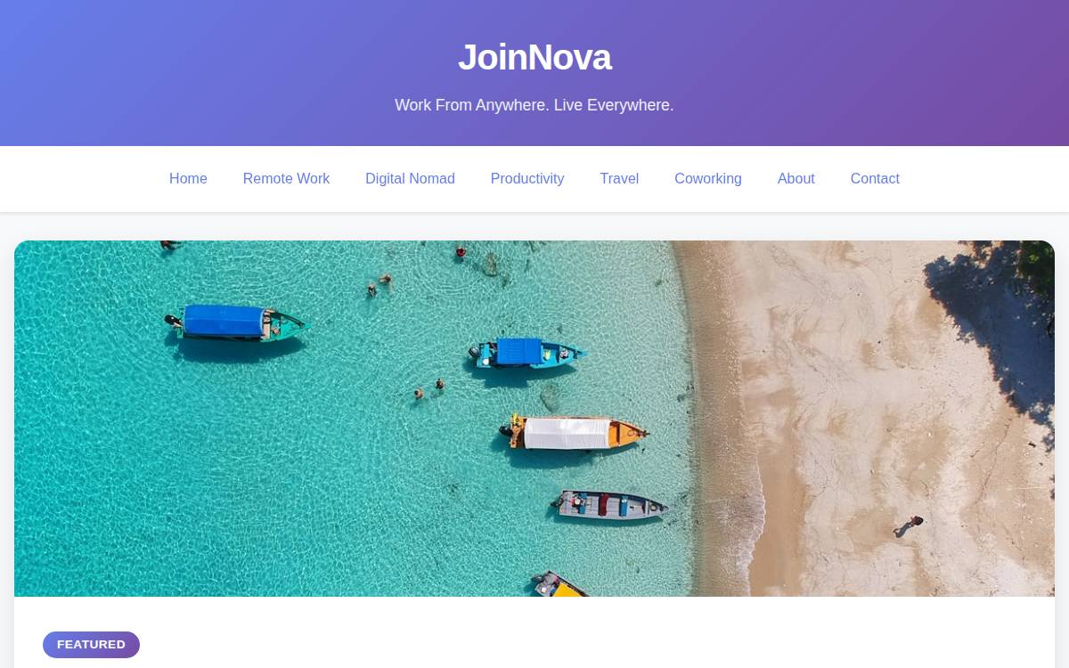 Nova website preview