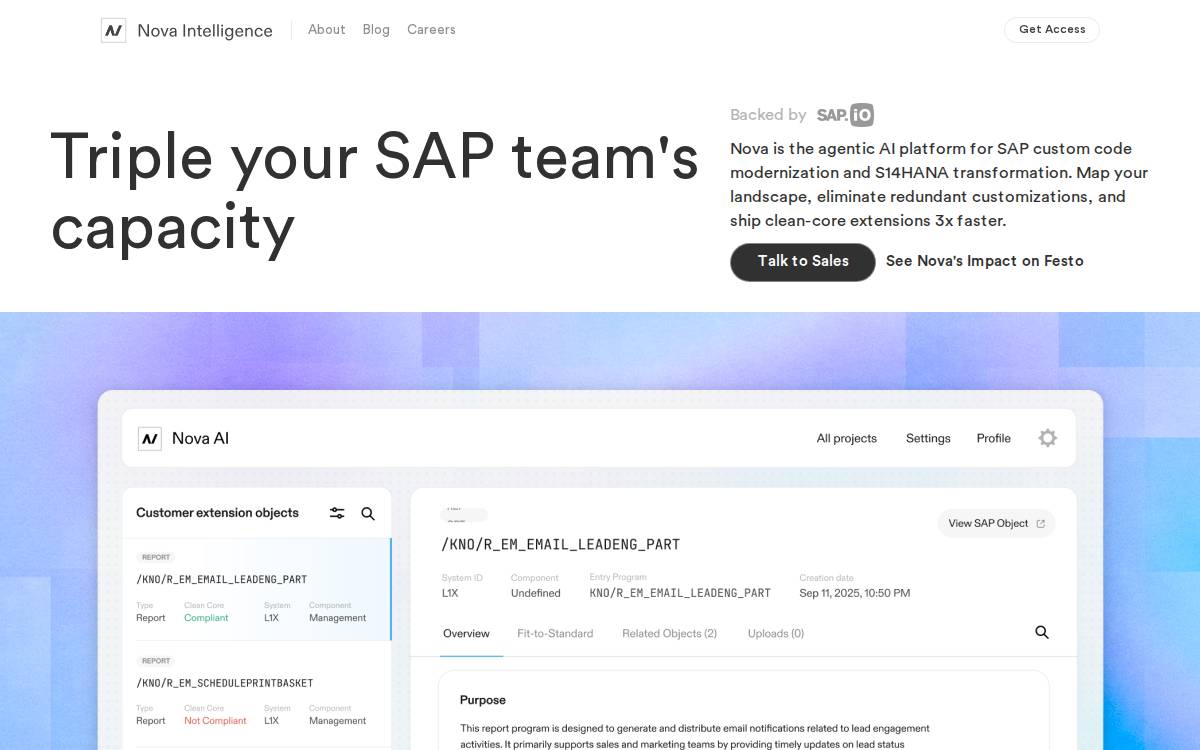 Nova AI website preview