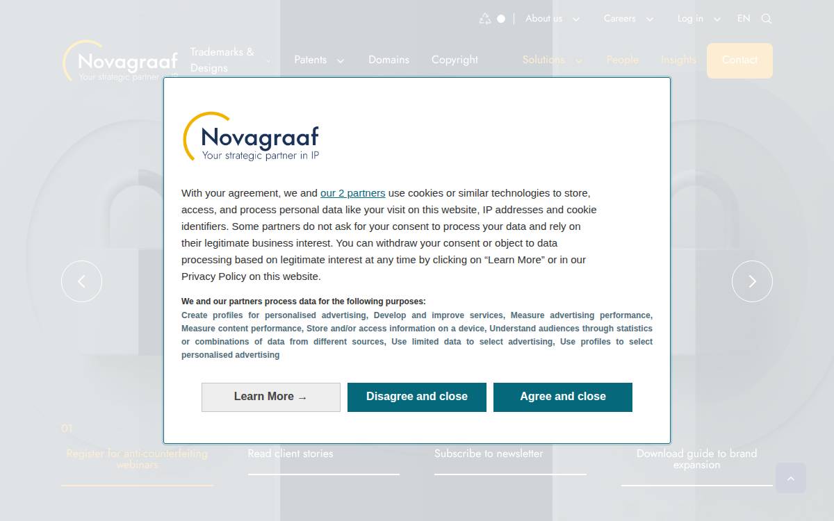 Novagraaf website preview
